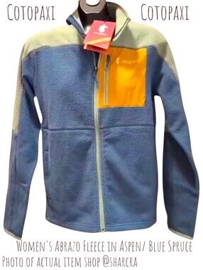 Cotopaxi Women's Abrazo Fleece in Aspen Blue Spruce Full Zip Outdoorsy Jacket S